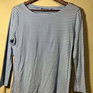 Vineyard Vines Light Blue and White Striped Long Sleeve Tee